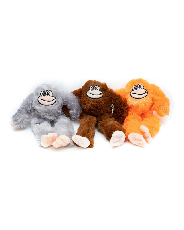 Gloria Iwa grijze hondenknuffel met polyester en polypropyleen, aapvormig dierproduct voor honden.