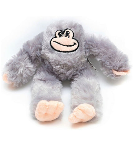 Gloria Iwa Grijs honden knuffel met aap ontwerp, gemaakt van polyester en polypropyleen, geschikt voor hondenplezier.