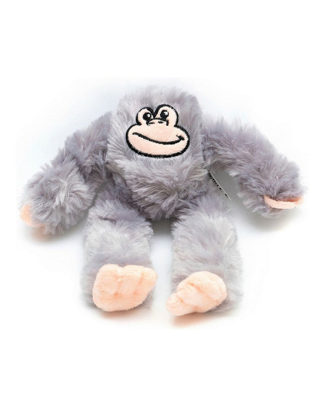 Gloria Iwa Grijs honden knuffel met aap ontwerp, gemaakt van polyester en polypropyleen, geschikt voor hondenplezier.
