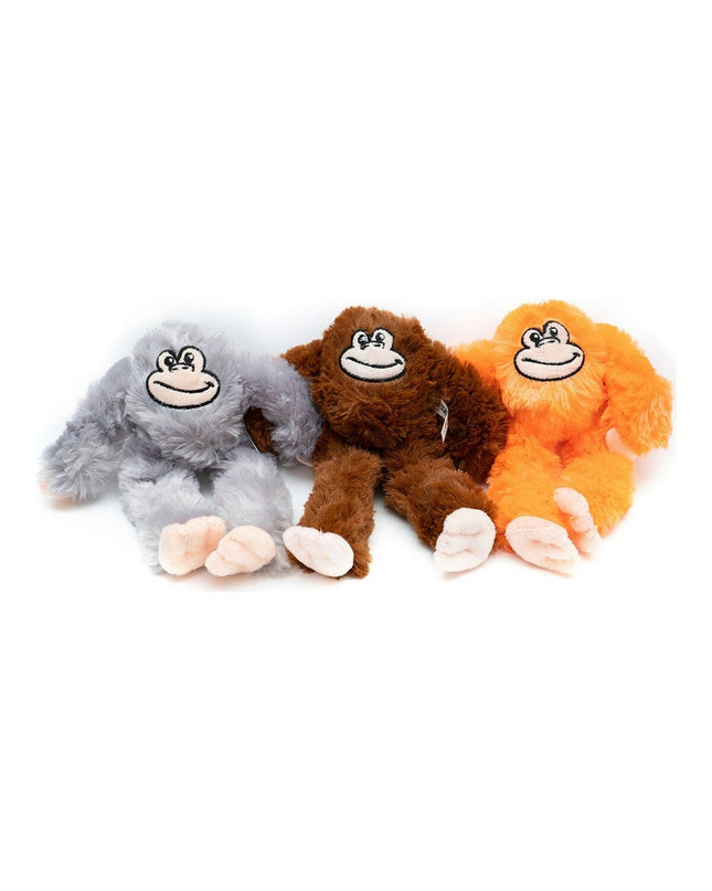 Gloria dog plush toy in gray, shaped like a monkey, measuring 11x44x45 cm, soft and cuddly for dogs.