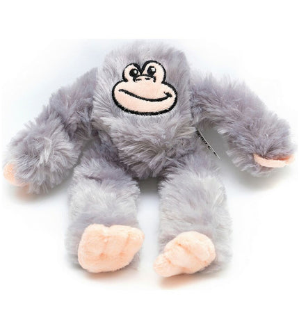 Gray dog plush toy Gloria Iwazaru 11x44x45 cm with monkey design, soft fabric, perfect for canine play and comfort.