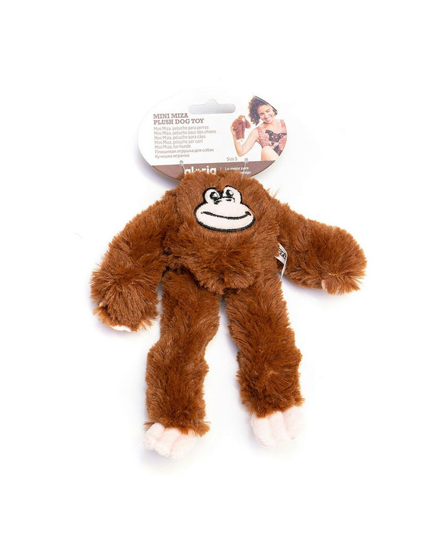 Gloria hondenspeelgoed knuffel in bruin polyester en polypropyleen, aap vorm voor honden, zachte dierproducten voor plezier.