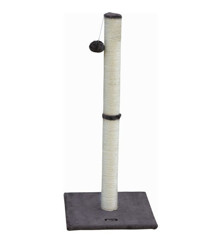 Gloria cat scratching post in gray with a 6.5 cm diameter, featuring sisal scratching surface and cozy resting platform.