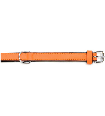 Orange padded dog collar from Gloria, 40 cm length, with soft fabric lining for comfortable pet wear.