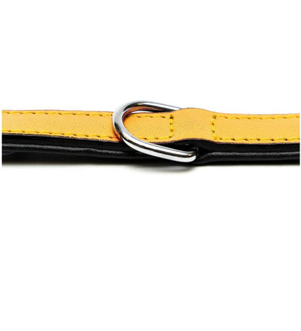 Yellow padded dog collar by Gloria, 50 cm length, with soft foam padding and adjustable strap for comfortable fit.