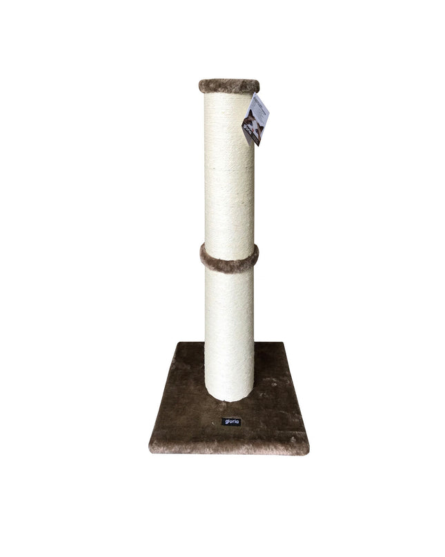 Gloria Sinaloa brown cat scratching post with a 14 cm diameter, made of sturdy material, designed for feline scratching and climbing.