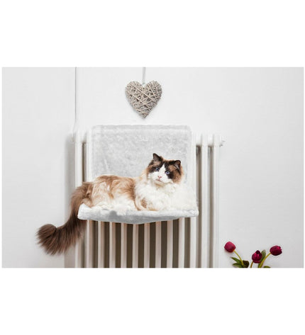 Gloria Bora Bora white cat hammock with soft fabric, 45 x 26 x 31 cm, designed for comfortable feline lounging.
