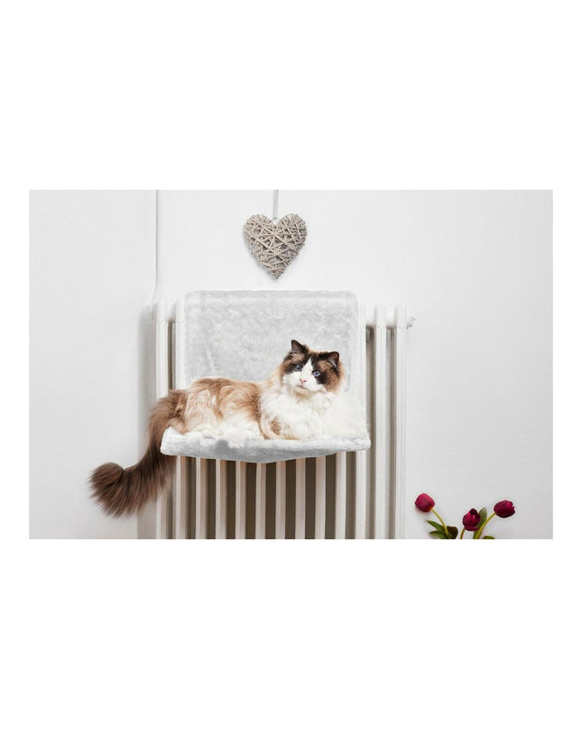 Gloria Bora Bora white cat hammock with soft fabric, 45 x 26 x 31 cm, designed for comfortable feline lounging.