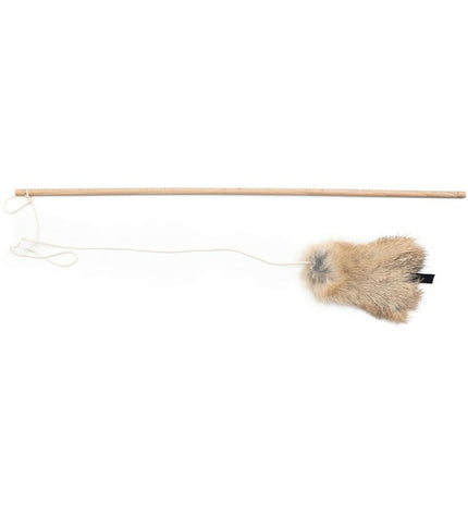 Gloria Kattenwand Gloria Shigeru Hout Muis, a wooden wall-mounted cat activity perch with a mouse toy for feline entertainment.