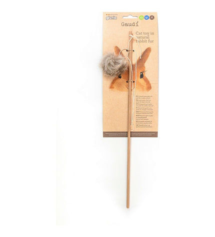 Gloria Kattenwand Gloria Gaudí Hout Pompon, 6 cm, interior cat wall mount with wood and pompon decoration for cats.