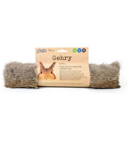 Gloria katten speelgoed Gloria Gehry kussen, 40 x 11 cm, soft plush pet toy for cats, with colorful geometric design.