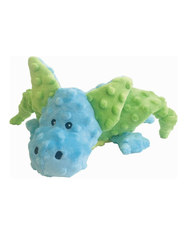 Blue Gloria Smaug dog plush toy made of polyester and polypropylene, designed as a dragon for canine play.