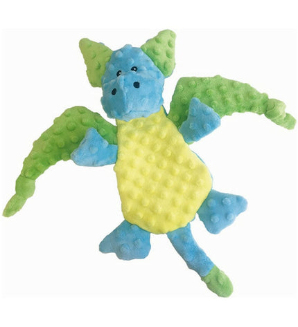 Blue Gloria dog plush toy in the shape of a dragon made of polyester and polypropylene, designed for dogs to play with.