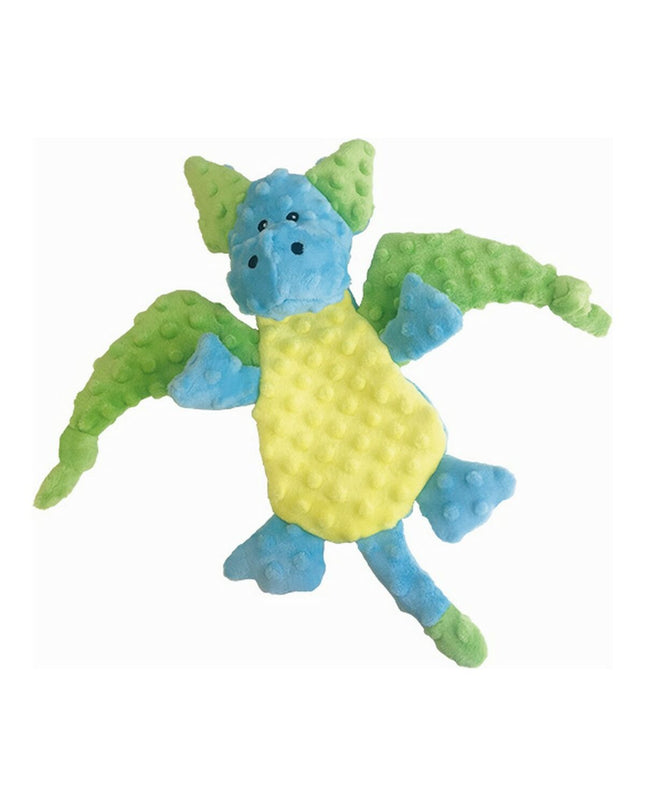 Blue Gloria dog plush toy in the shape of a dragon made of polyester and polypropylene, designed for dogs to play with.