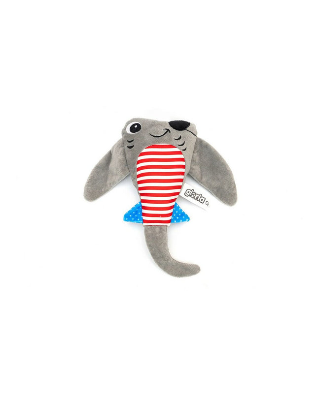 Gloria brand gray polyester dog plush toy with a durable design, suitable for dogs to chew and play with.