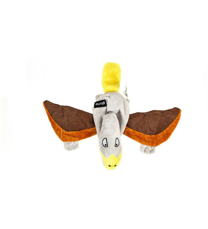 Gloria Petry Bruin polyester hondenknuffel in de vorm van een draken speelgoed voor honden, zachte en duurzaam.