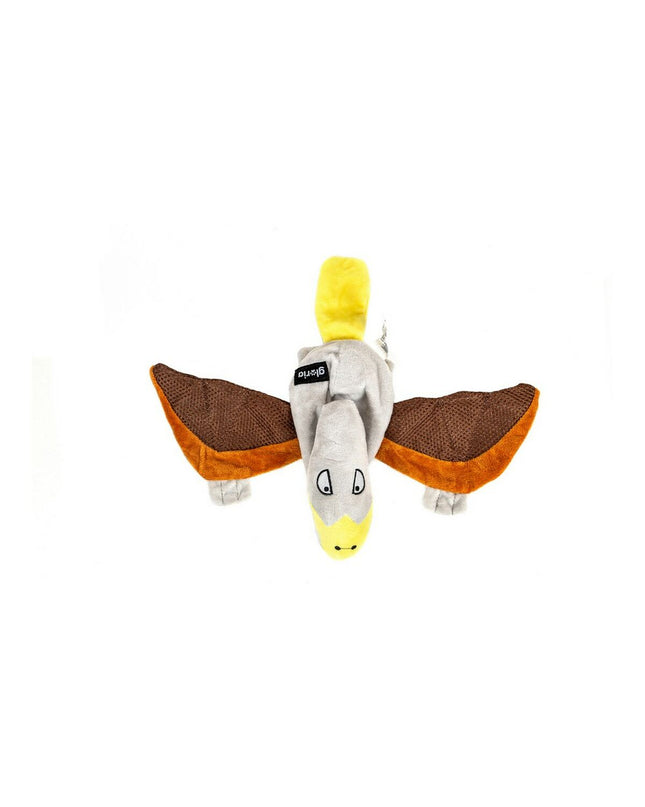 Gloria Petry Bruin polyester hondenknuffel in de vorm van een draken speelgoed voor honden, zachte en duurzaam.