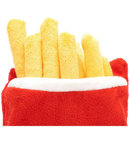 Gloria honden knuffel in rood polyester en polypropyleen, soft speelgoed voor honden, friet vorm, dierproducten.