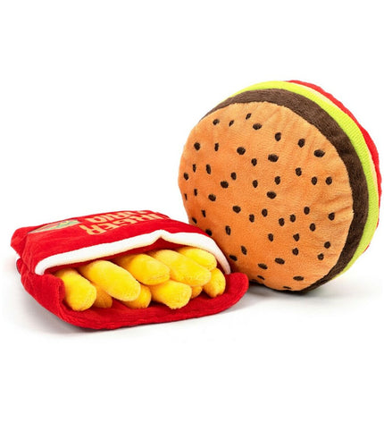 Gloria honden knuffel in rood polyester en polypropyleen met frietvorm design, geschikt voor honden speelgoed.