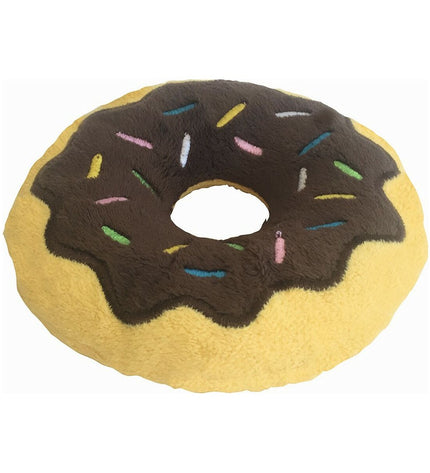 Gloria chocolate donut dog toy, soft brown plush pet toy measuring 3x5x14 cm, ideal for dogs to chew and play.
