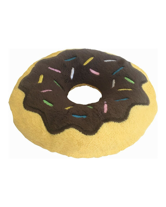 Gloria chocolate donut dog toy, soft brown plush pet toy measuring 3x5x14 cm, ideal for dogs to chew and play.