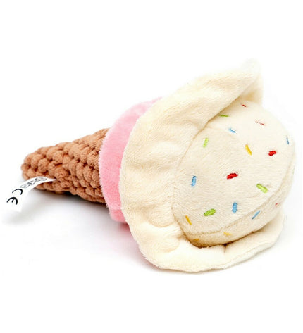Gloria honden knuffel in multicoloure polyester en polypropyleen, ijsvorm van 9x9x17 cm, geschikt voor honden speelgoed.