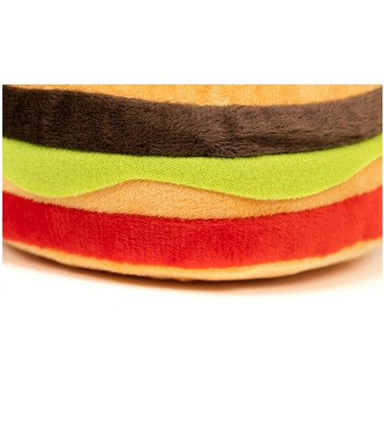 Colorful Gloria Hamburgers dog plush toy, multicolour polyester and polypropylene, 14x6 cm, designed for dogs to chew and play.