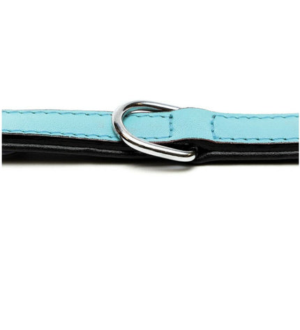 Blue padded dog collar by Gloria, 40 cm, with soft, comfortable material and adjustable strap for a secure fit.