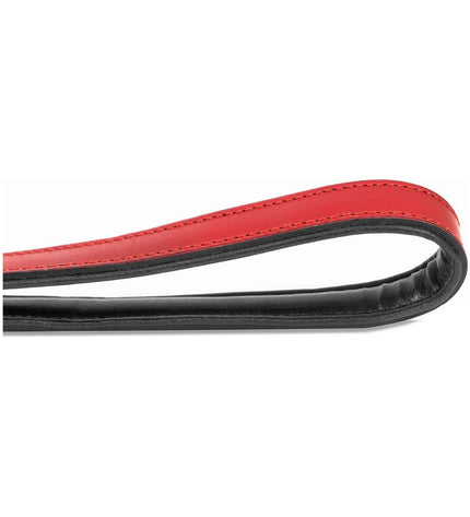 Red Gloria dog leash 1.8 x 100 cm made of durable material, shown coiled with handle and clip for secure walking.