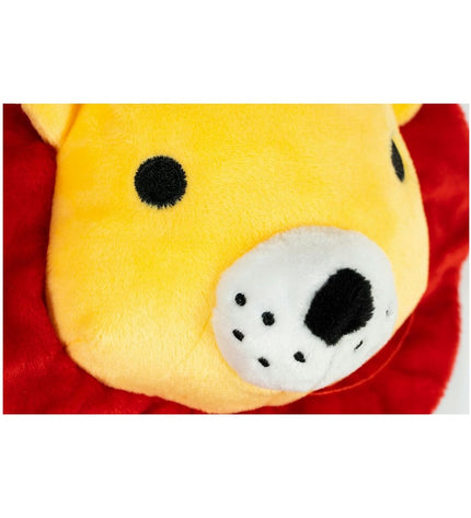 Gloria dog chew toy with lion sound, made of polyester, EVA rubber, and polypropylene, designed for dogs to play and chew.