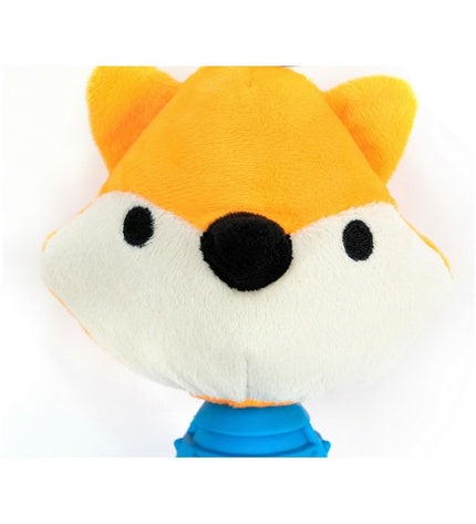 Gloria dog chew toy with sound, polypropene fox design, durable pet product for dogs, colorful and engaging for canine play.
