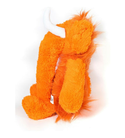 Orange polyester dog plush toy from Gloria, measuring 20x35 cm, featuring a soft, durable design for play and cuddling.
