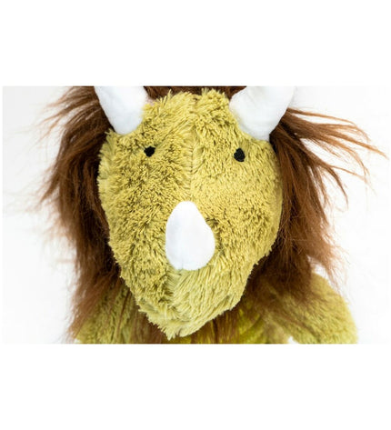 Green Gloria dog plush toy made of polyester and polypropylene, designed for dogs, with a soft, textured surface.
