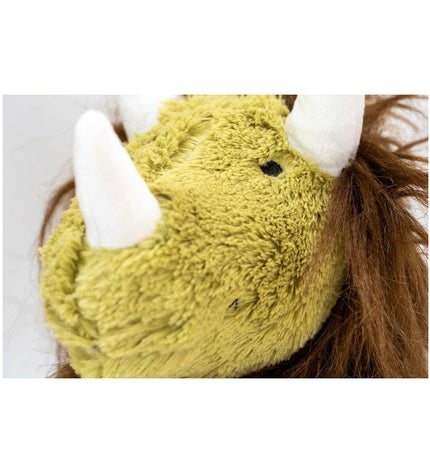 Gloria groen oker honden knuffel van polyester en polypropyleen met monster design, zacht en geschikt voor honden.