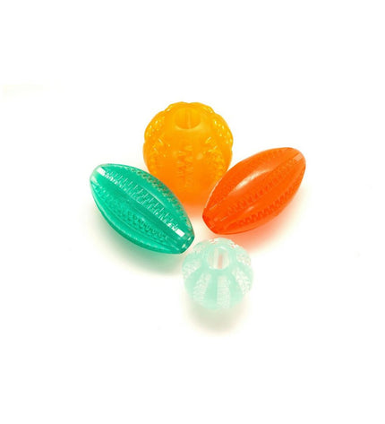 Colorful Gloria dog chew toy made of TPR, 6 cm, designed for dogs' dental care and play, with assorted vibrant colors.