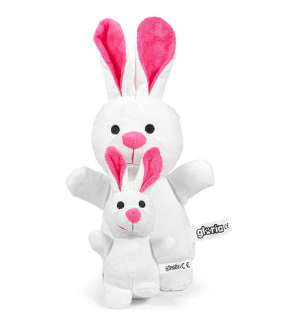 Gloria Ore Konijn dog plush toy with soft fur and floppy ears, designed for dogs to chew and cuddle.