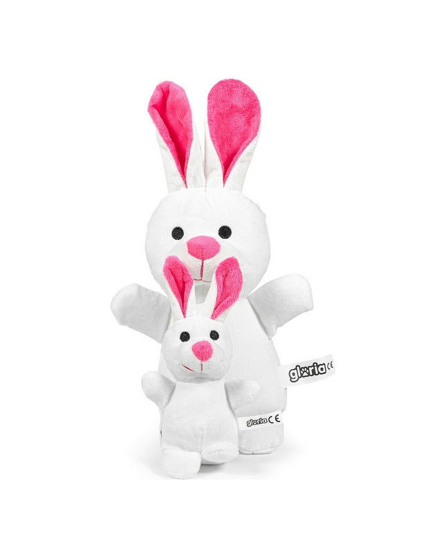 Soft 20 cm Gloria Ore Konijn dog plush toy with floppy ears and embroidered details, perfect for dogs to cuddle and chew.