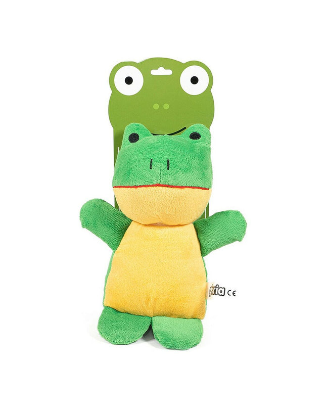 Gloria Rafiki 20 cm Kikker dog plush toy, soft dog toy for pets, in bright green with detailed features.
