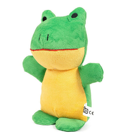 Gloria Rafiki 20 cm frog dog plush toy, soft and cuddly pet toy for dogs, with detailed frog design and bright green color.