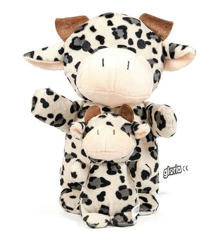 Beige Gloria Marvel dog plush toy resembling a cow, made of polyester and polypropylene, suitable for dogs.