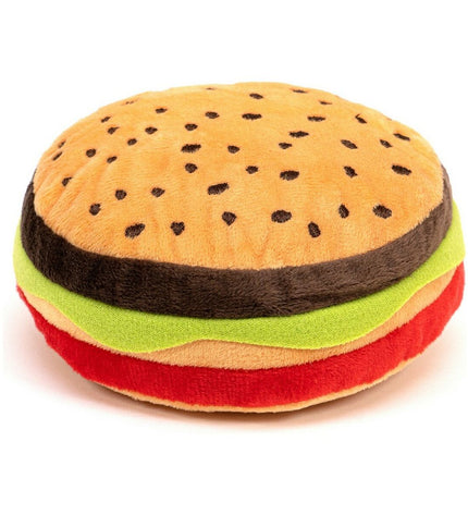 Gloria Hamburgers dog chew toy shaped like a hamburger for dogs, durable pet product for canine play and chewing.