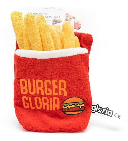 Soft dog plush toy Gloria Friet for dogs, featuring a realistic fry design, perfect for play and comfort.