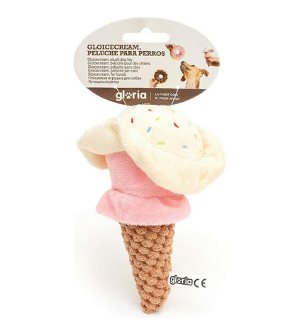 Soft dog toy from Gloria Gloicecream IJs collection, designed for dogs, featuring a colorful ice cream cone shape.