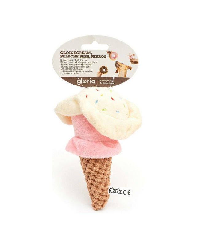 Soft dog toy from Gloria Gloicecream IJs collection, designed for dogs, featuring a colorful ice cream cone shape.