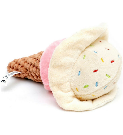 Soft dog toy in ice cream shape from Gloria Gloicecream IJs collection, designed for dogs to chew and cuddle.