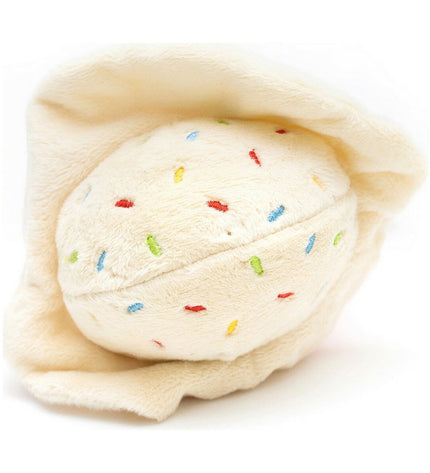 Soft dog plush toy in ice cream design by Gloria Gloicecream for dogs, with detailed stitching and colorful appearance.