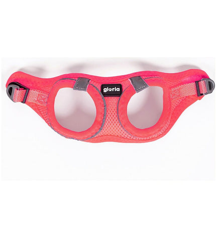 Pink Gloria Air Mesh Trek Star dog harness in XXXS size, adjustable with breathable mesh for small dogs 18-20 cm.