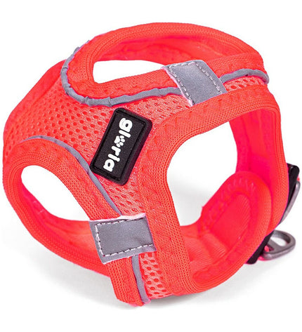 Gloria Air Mesh Trek Star pink adjustable dog harness for small breeds, size XXXS (18-20 cm) with breathable mesh material.