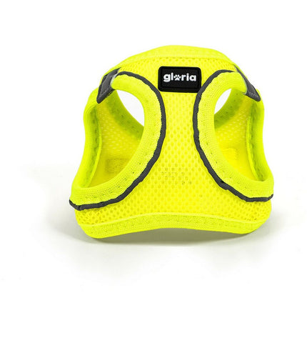 Yellow Gloria Air Mesh Trek Star dog harness for small breeds, adjustable size XXXS (18-20 cm) with breathable mesh material.