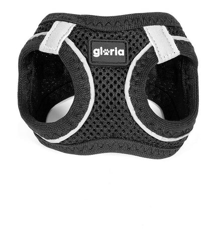 Black Gloria Air Mesh Trek Star dog harness in XXXS size (18-20 cm) with adjustable straps and breathable mesh material.